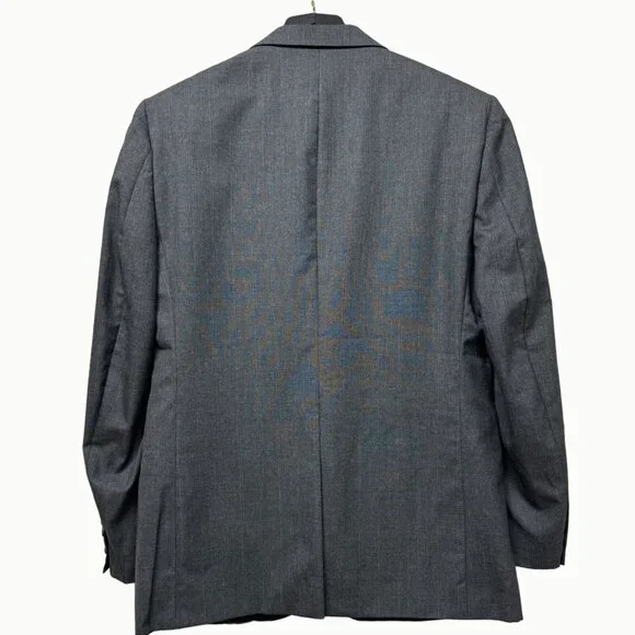 Burberrys Gray Pure Wool 2 Button Single Vent Sport Coat Blazer 38R - Picture 3 of 15